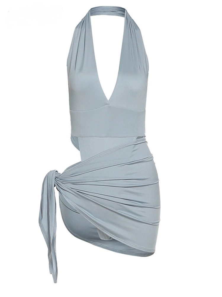 Strapless Bodysuit with Mini Skirt Two-Piece Set