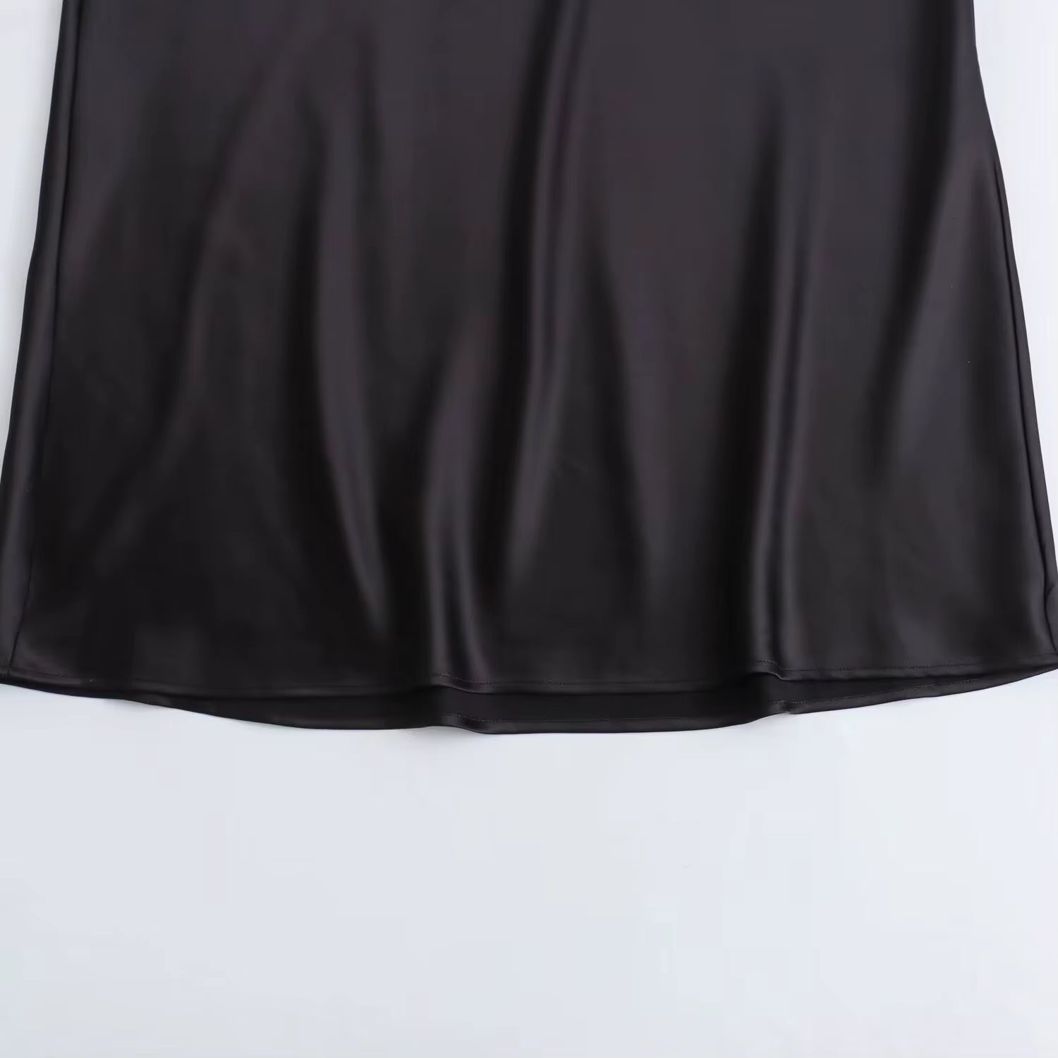 Satin Ruched O-Neck Sleeveless Long Dress