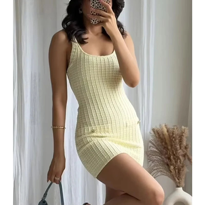 Backless Knit Slim-Fit Mini Dress