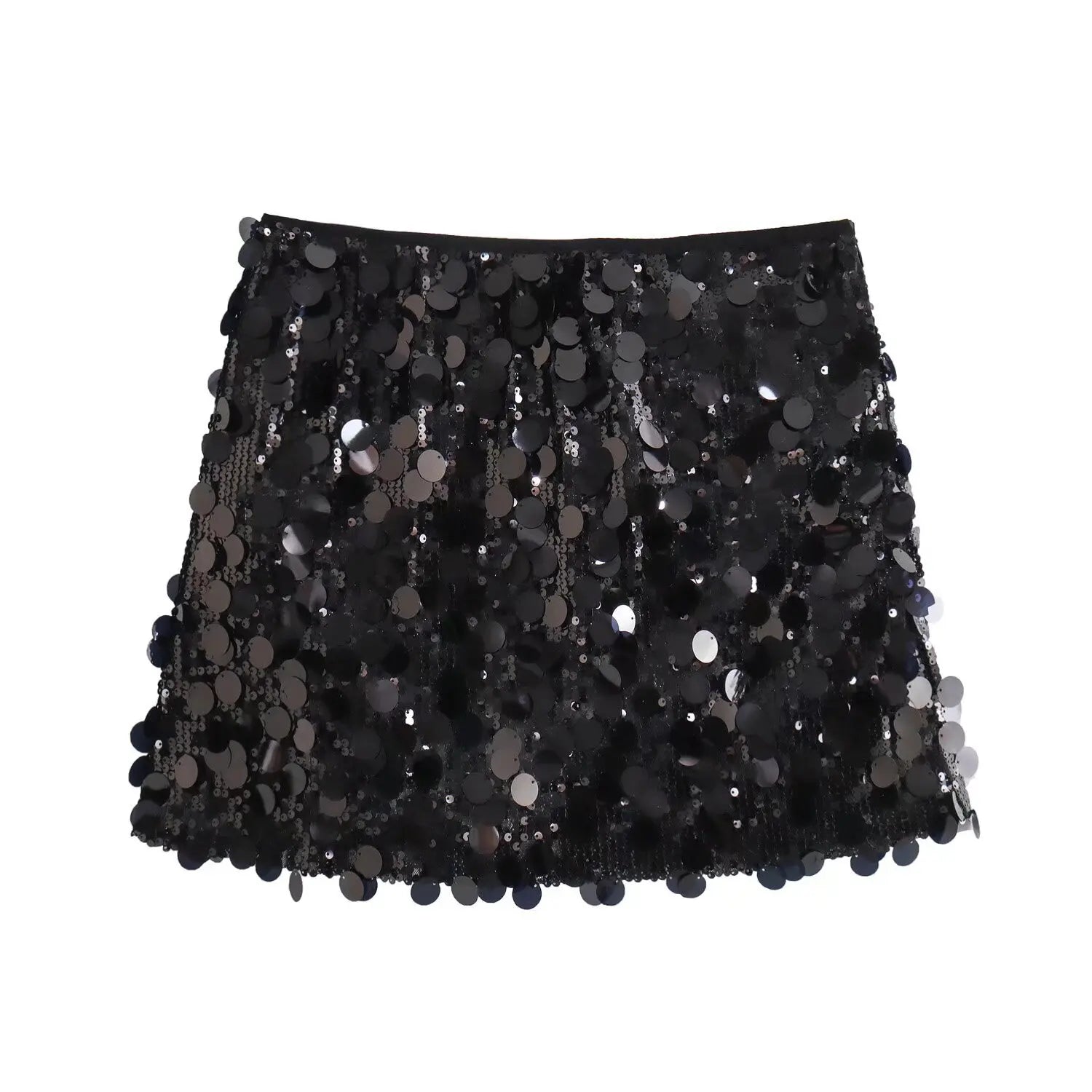 High-Waist Sequined Statement Mini Skirt
