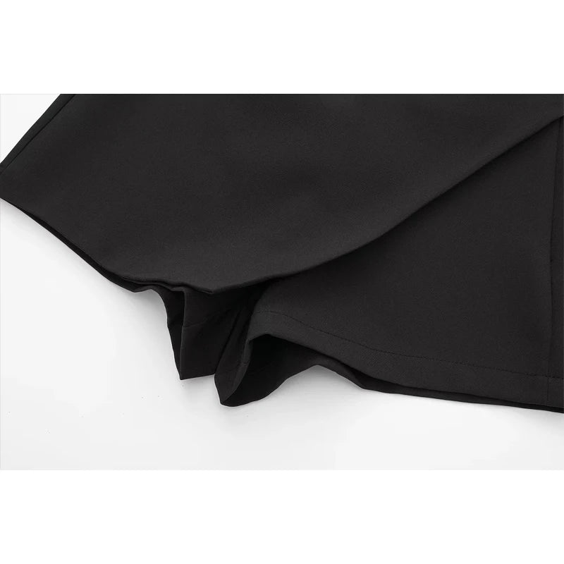 High-Waist Asymmetric Mini Skort