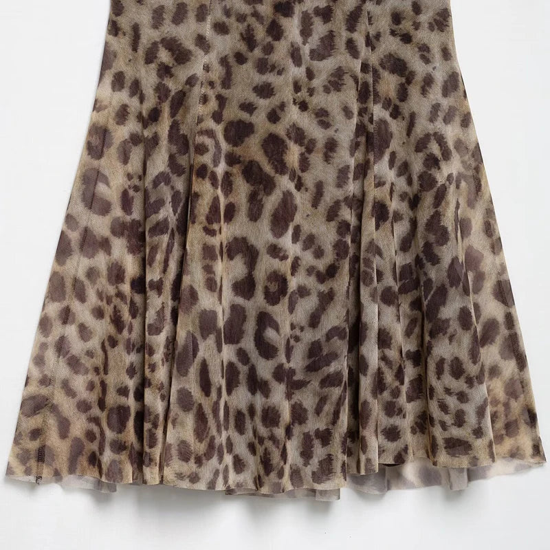 Leopard Print Backless Slip Mini Dress
