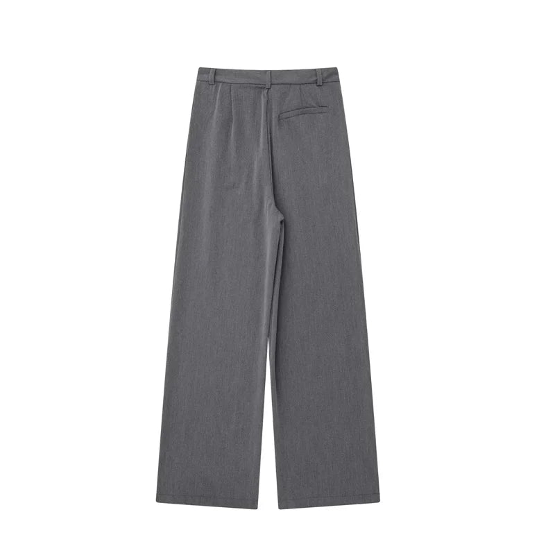 High-Waist Flowing Tailored Wide-Leg Pants
