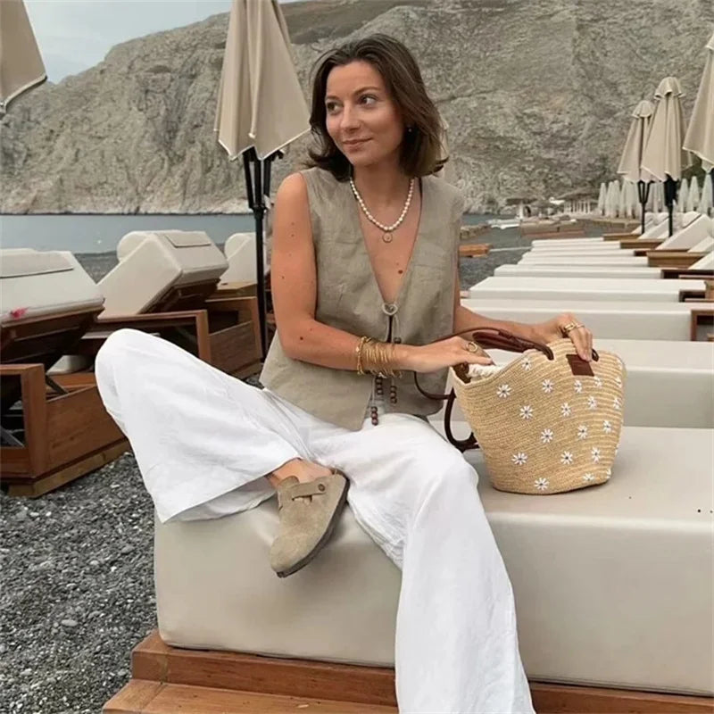 V-Neck Tailored Bow-Tie Vest