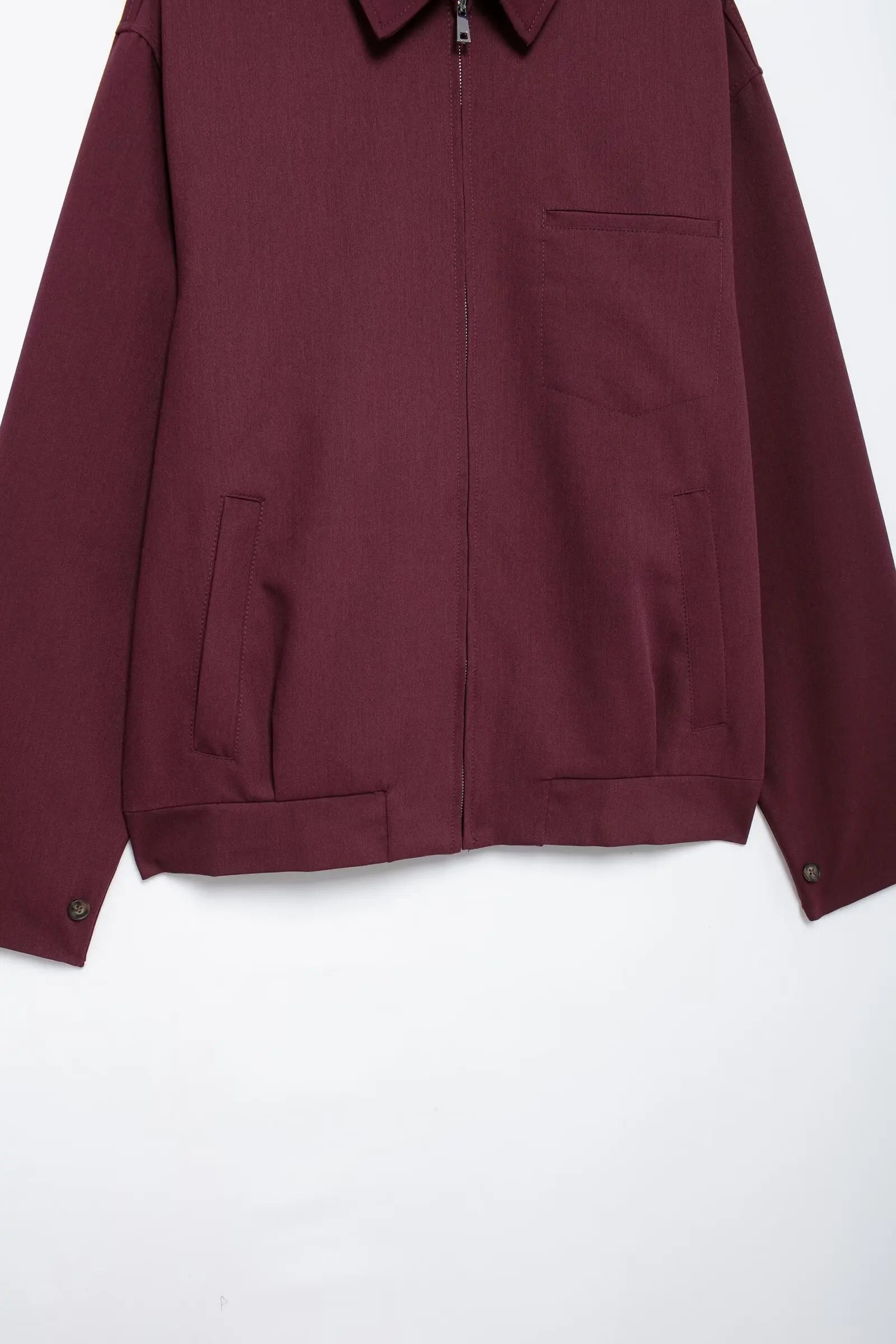 Minimalist High-Street Zipper Bomber Jacket