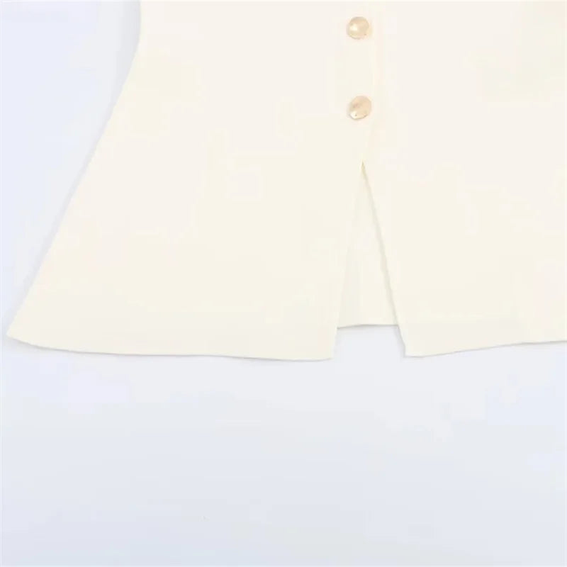 Minimalist Knit Single-Breasted Tailored Vest