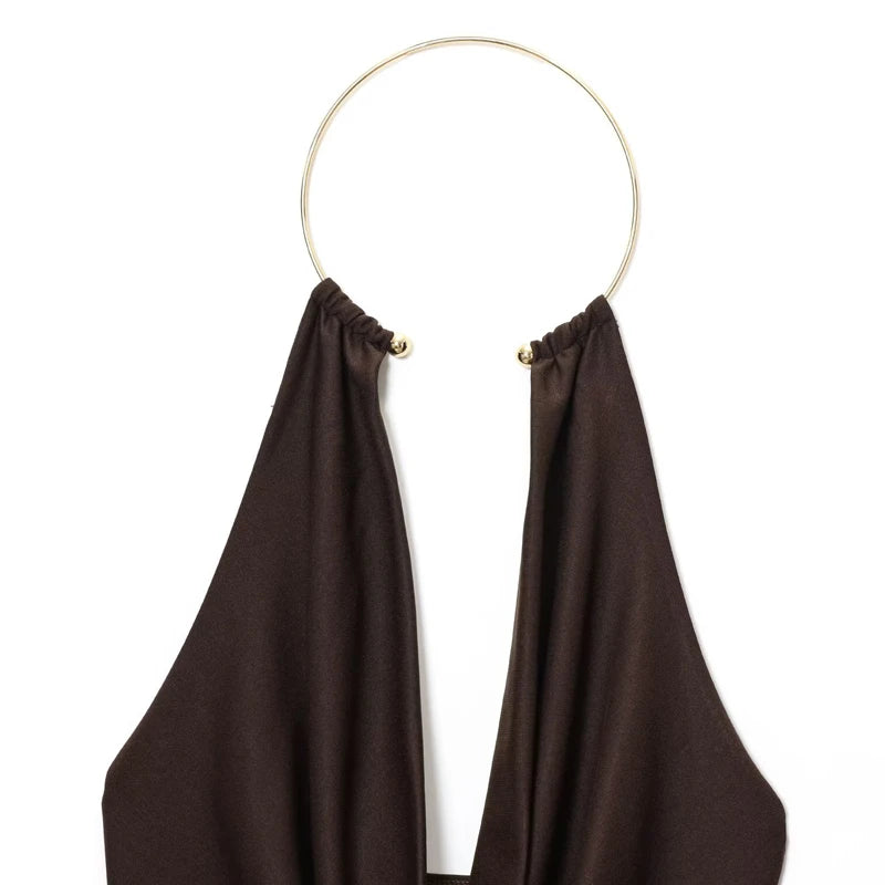 Backless Sleeveless Solid Summer Bodysuit