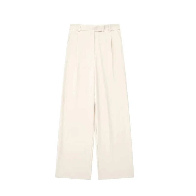 High-Waist Flowing Tailored Wide-Leg Pants