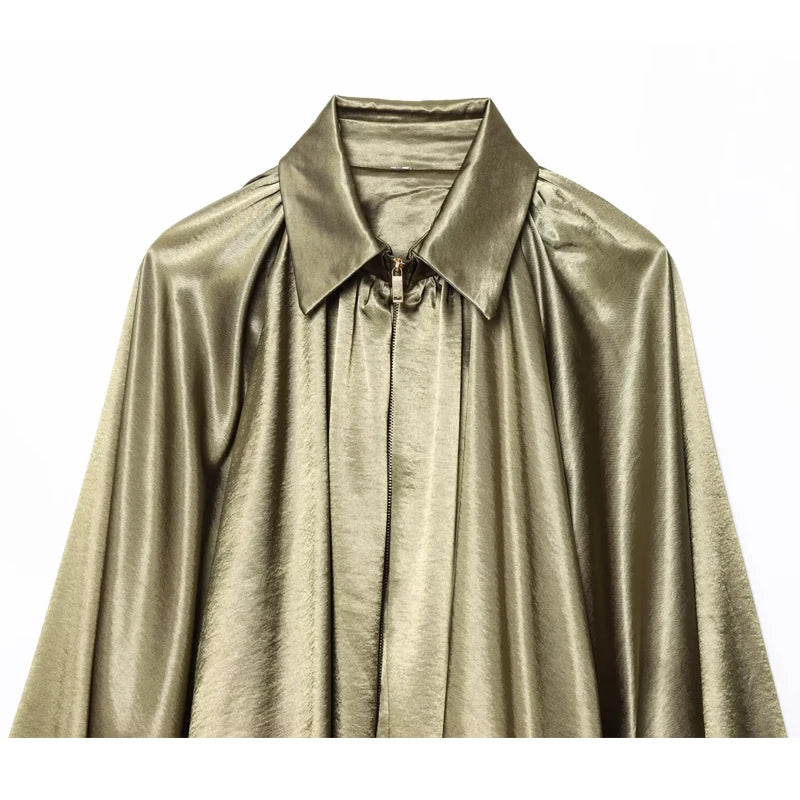 Oversized Ruched High-Street Bomber Jacket