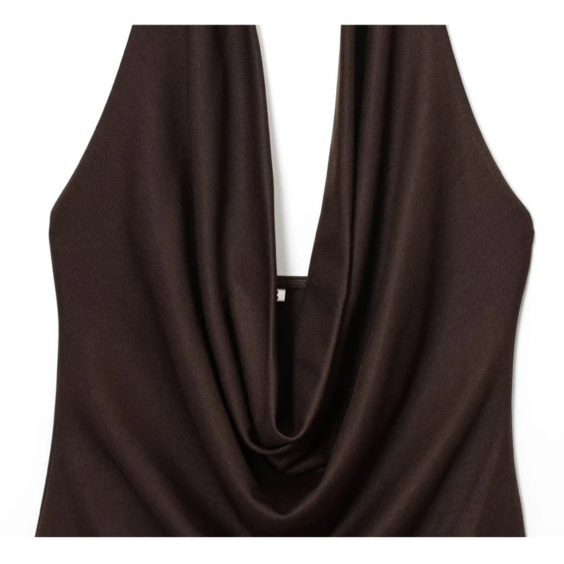 Backless Sleeveless Solid Summer Bodysuit