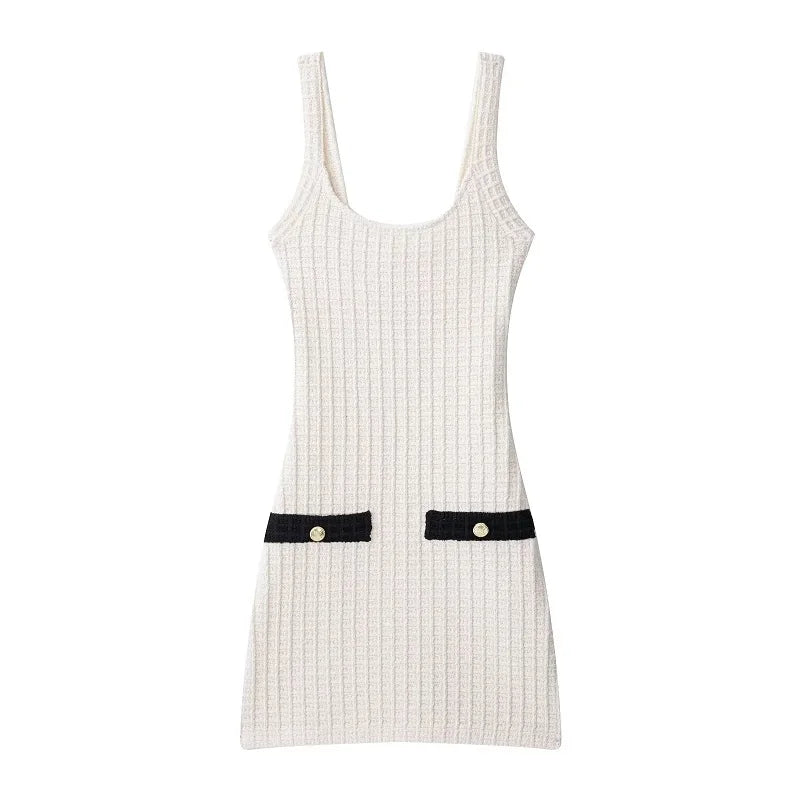 Backless Knit Slim-Fit Mini Dress