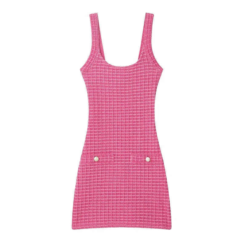 Backless Knit Slim-Fit Mini Dress