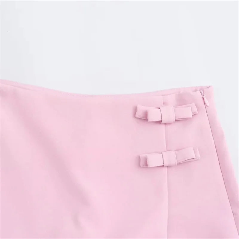Tailored Bow High-Waist Skort