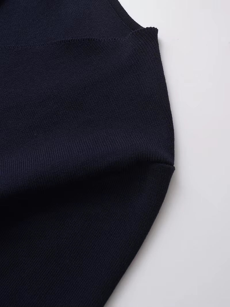 Belted Wrap Knit Blazer with Shoulder Pads