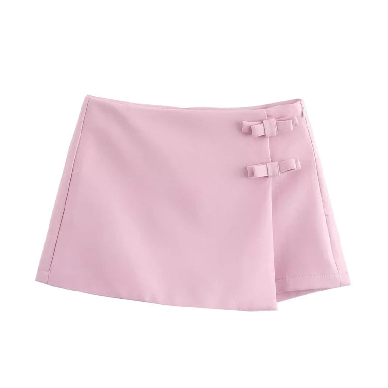 Tailored Bow High-Waist Skort