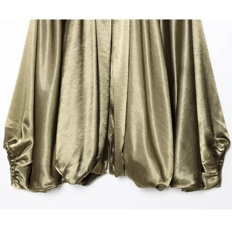 Oversized Ruched High-Street Bomber Jacket