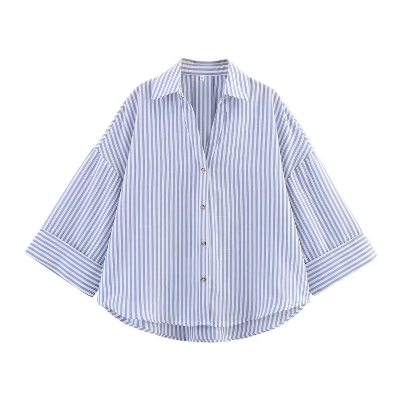 Relaxed Oversized Button-Down Casual Shirt