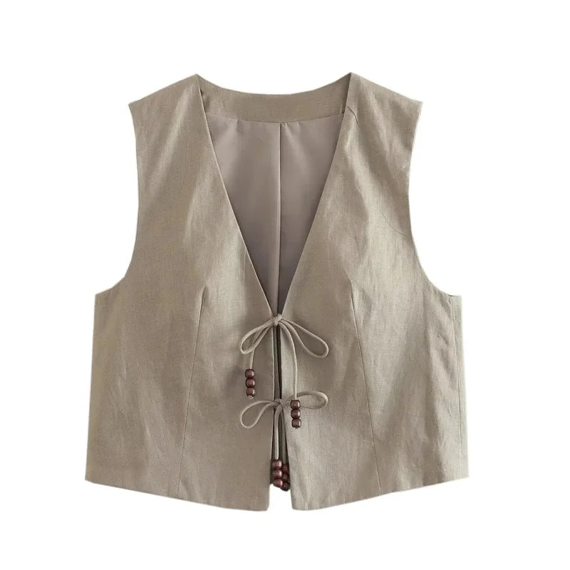 V-Neck Tailored Bow-Tie Vest