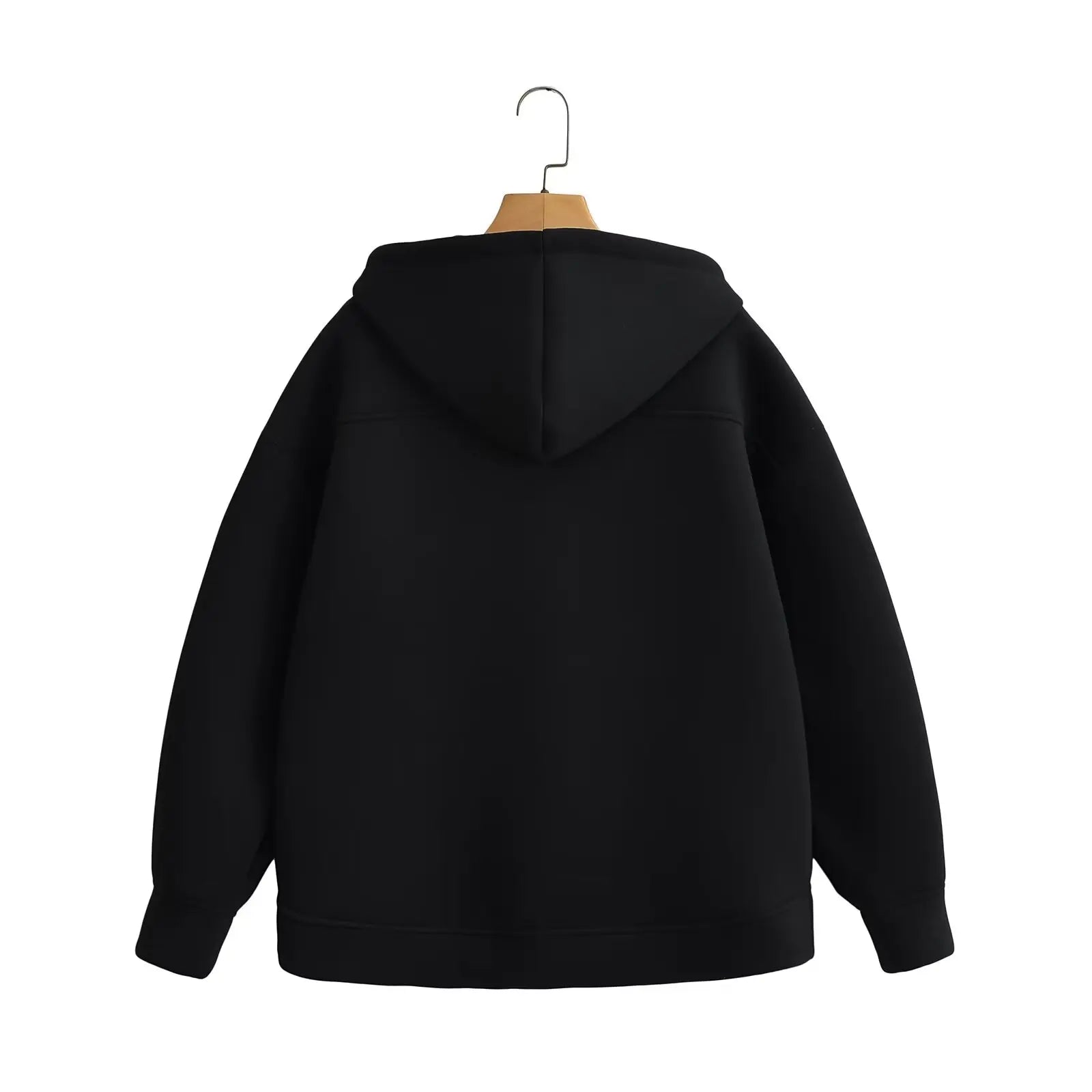 Oversized Zip-Up Hooded Sweatshirt – Long Sleeve Autumn Jacket