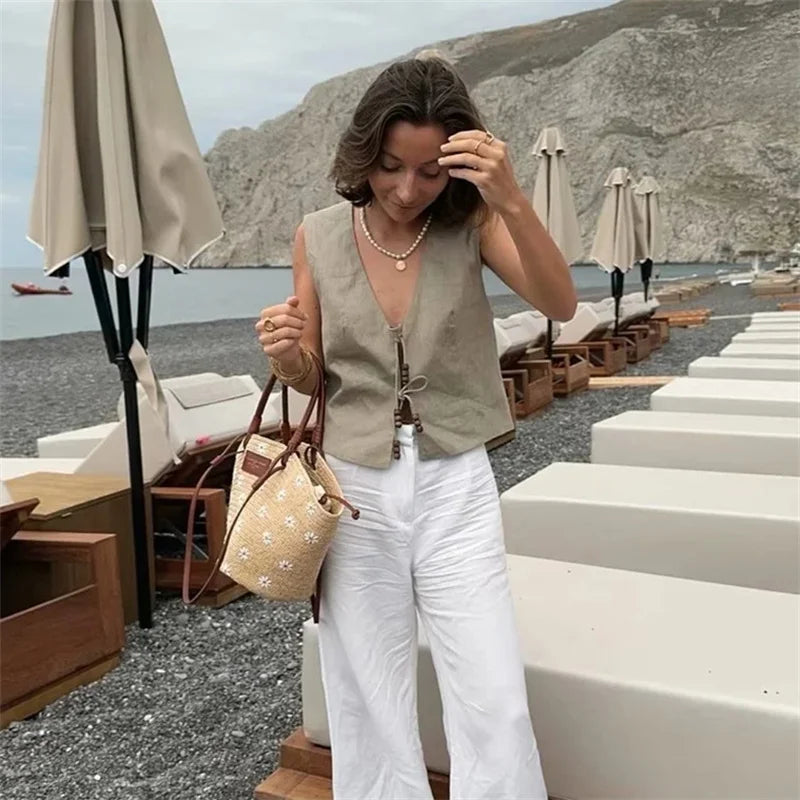 V-Neck Tailored Bow-Tie Vest