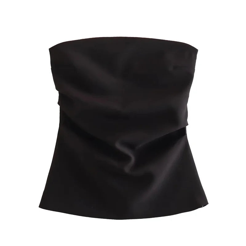 Off-Shoulder Ruched Backless Corset Crop Top