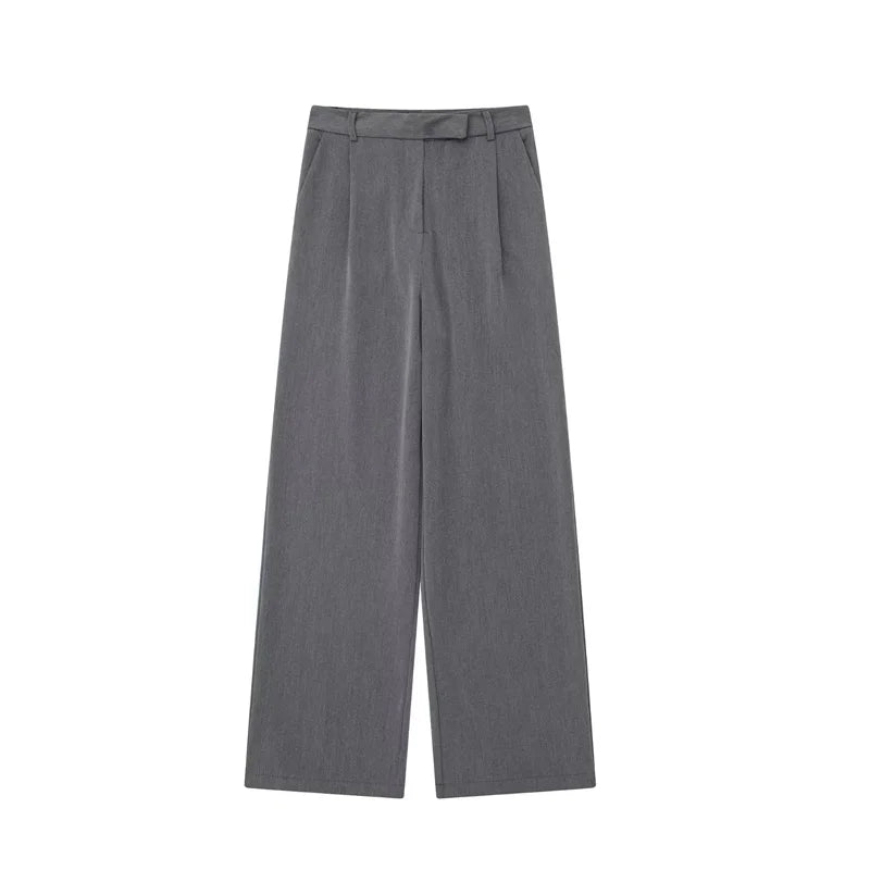 High-Waist Flowing Tailored Wide-Leg Pants