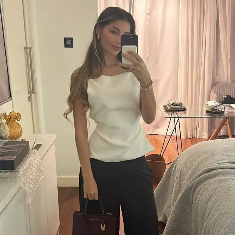 Backless Sleeveless Crop Top with Straps