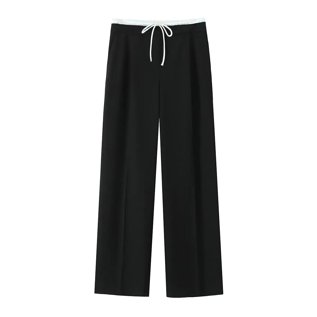 High Waist Pleated Wide Leg Pants with Pockets