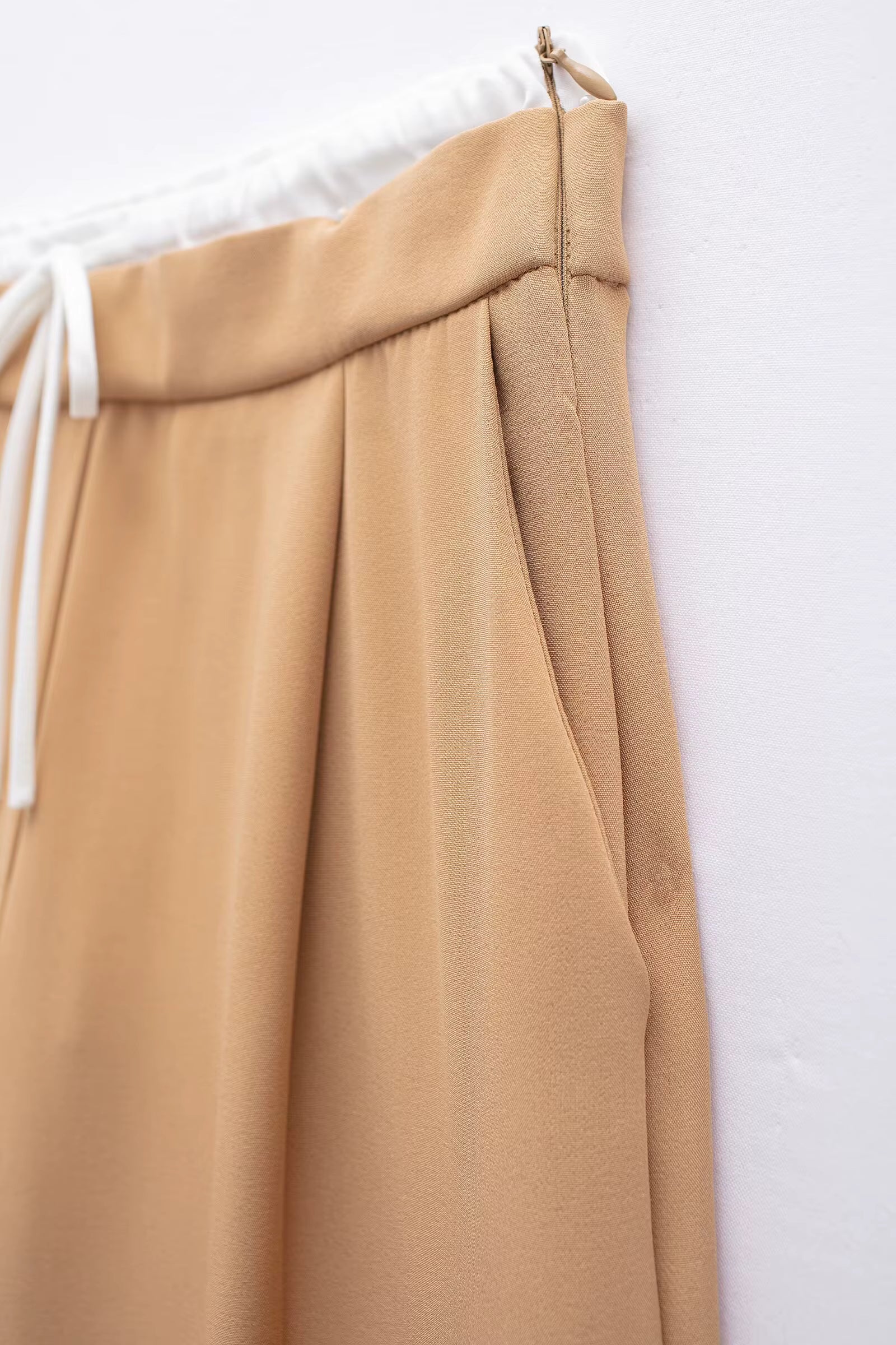 High Waist Pleated Wide Leg Pants with Pockets