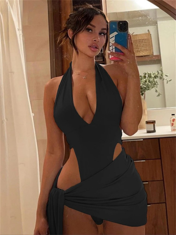 Strapless Bodysuit with Mini Skirt Two-Piece Set Strapless Bodysuit with Mini Skirt Two-Piece Set