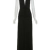 Halter V-Neck Shirred Maxi Dress Halter V-Neck Shirred Maxi Dress