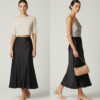 Midnight Grace High-Waist Satin Midi Skirt Midnight Grace High-Waist Satin Midi Skirt