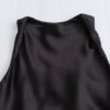 Satin Ruched O-Neck Sleeveless Long Dress