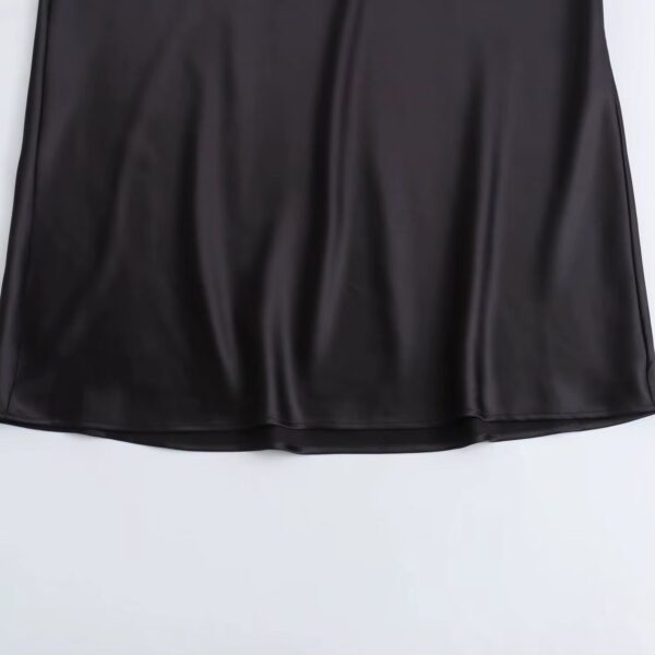Satin Ruched O-Neck Sleeveless Long Dress
