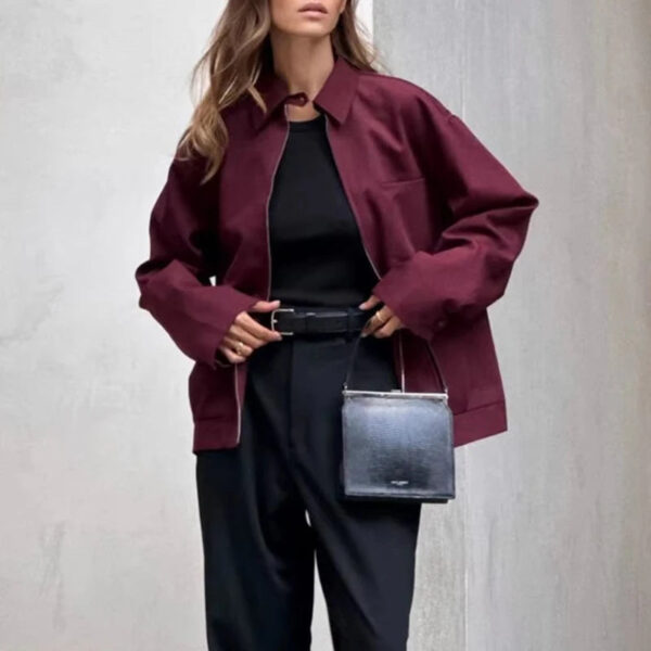 Minimalist High-Street Zipper Bomber Jacket Minimalist High-Street Zipper Bomber Jacket