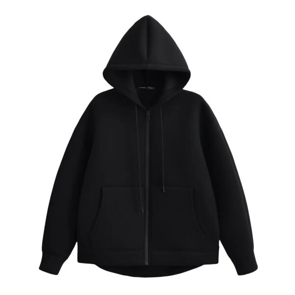 Oversized Zip-Up Hooded Sweatshirt – Long Sleeve Autumn Jacket