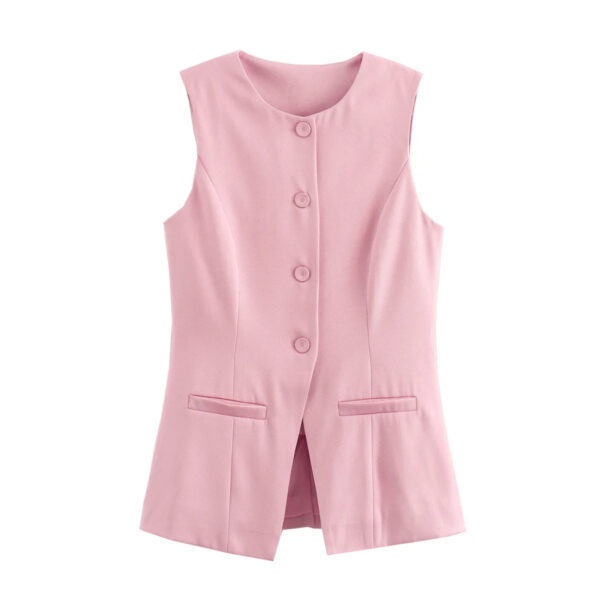 Tailored Sleeveless Button Vest