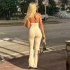 Sleeveless Backless High-Waist Flared Jumpsuit Sleeveless Backless High-Waist Flared Jumpsuit