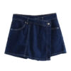 Denim Cropped Shirt and Skort Two-Piece Set Denim Cropped Shirt and Skort Two-Piece Set
