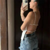 Backless Sleeveless Crop Top with Straps Backless Sleeveless Crop Top with Straps