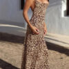 Vintage Tulle Backless Slip Midi Dress