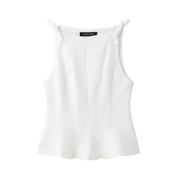 Elegant Off-Shoulder Bow Sleeveless Top