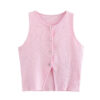 Knit Buttoned Cropped Vest