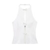 Off-Shoulder Halter Crop Top & Matching Mini Skirt – Bow Detail Separates