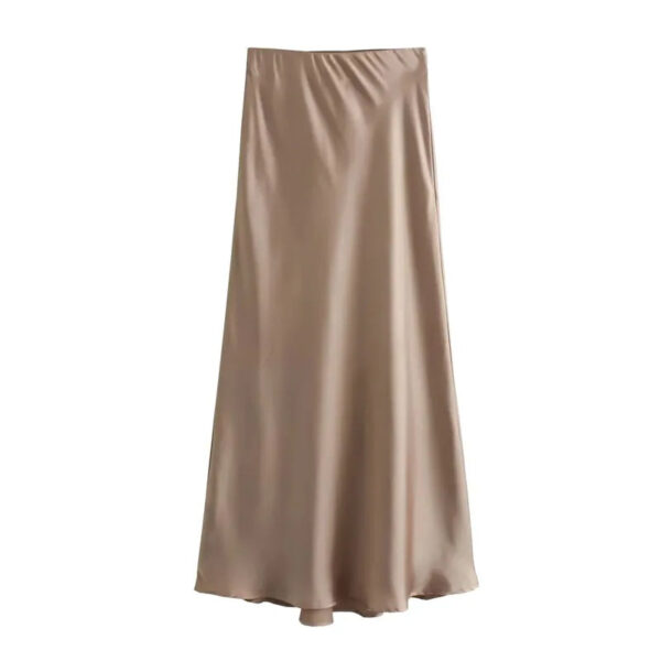Midnight Grace High-Waist Satin Midi Skirt Midnight Grace High-Waist Satin Midi Skirt