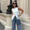 Tailored Sleeveless Button Vest
