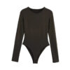 Sculpted Long-Sleeve Minimalist Bodysuit Sculpted Long-Sleeve Minimalist Bodysuit
