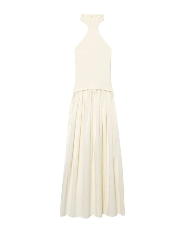 Off-Shoulder Halter Panelled Maxi Dress Off-Shoulder Halter Panelled Maxi Dress
