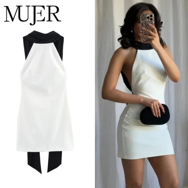 Halter Backless Slim Mini Dress