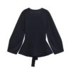 Belted Wrap Knit Blazer with Shoulder Pads Belted Wrap Knit Blazer with Shoulder Pads